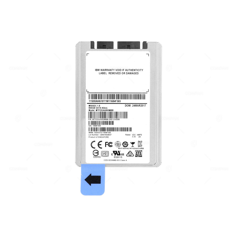98Y5061 IBM SSD 800GB 6G SATA M500DC 1.8 MTFDDAA800MBB